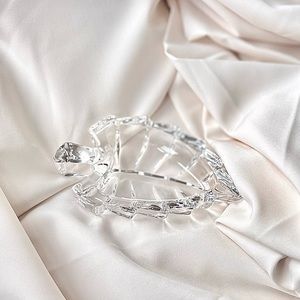 Small crystal leaf dish